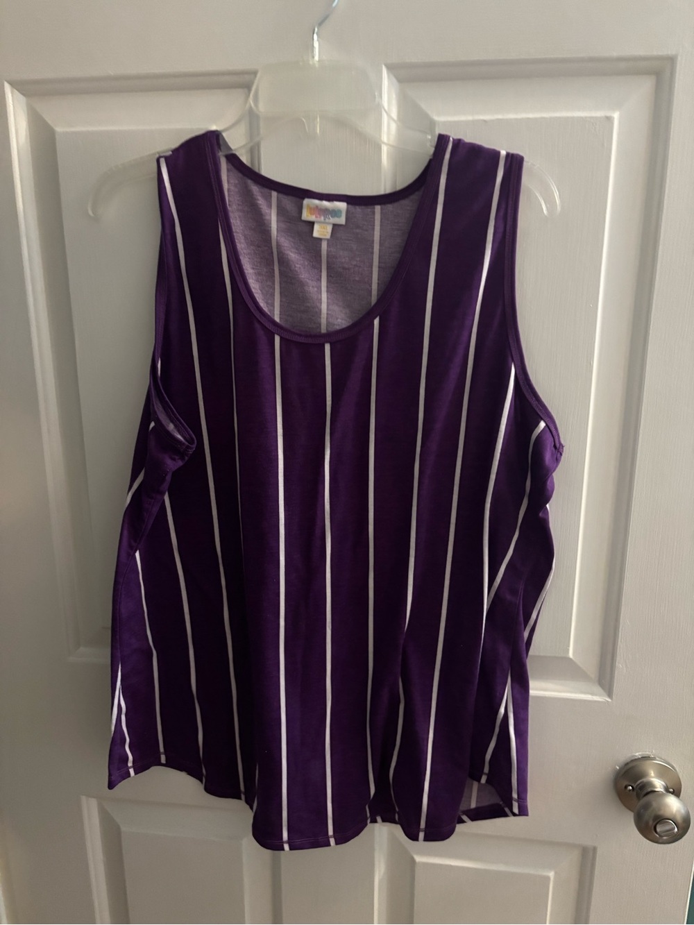 LuLaRoe Purple Striped Sleeveless Tank Top - Brand Unspecified size 3x